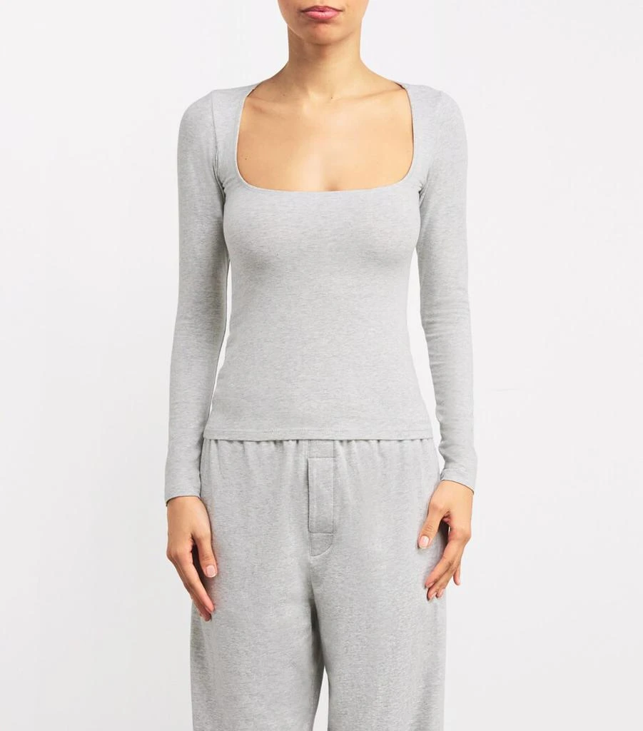 SKIMS Stretch-Cotton Long-Sleeve T-Shirt 3