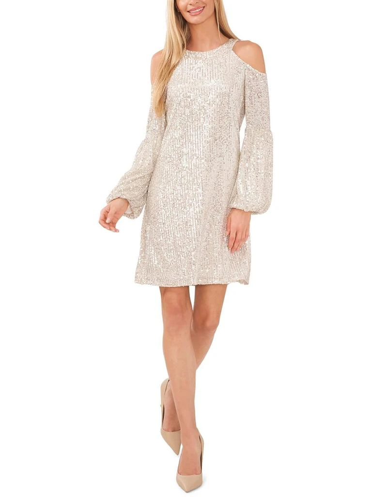 CeCe Womens Sequins Cold Shoulder Cocktail and Party Dress 1