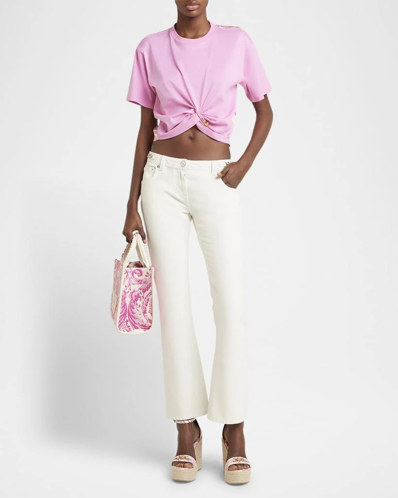 Versace Regen Extreme Bleached Denim Kickflare Ankle Pants 2