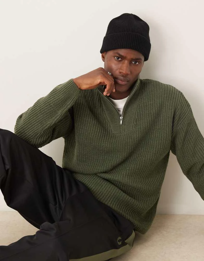 ASOS ASOS DESIGN lambswool fisherman ribbed beanie in black 4