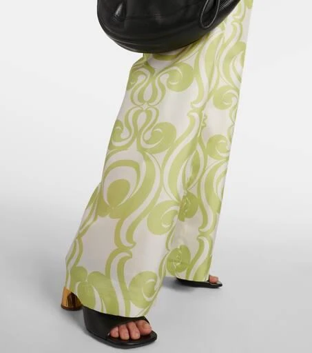 Dries Van Noten Printed silk wide-leg pants 5