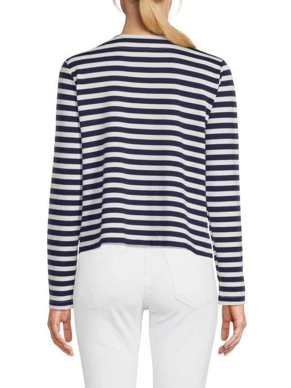 Bobeau Striped Collarless Shirt 2