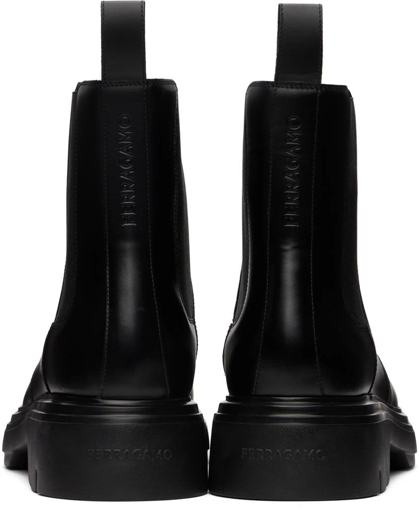 Salvatore Ferragamo Black Embossed Chelsea Boots 2