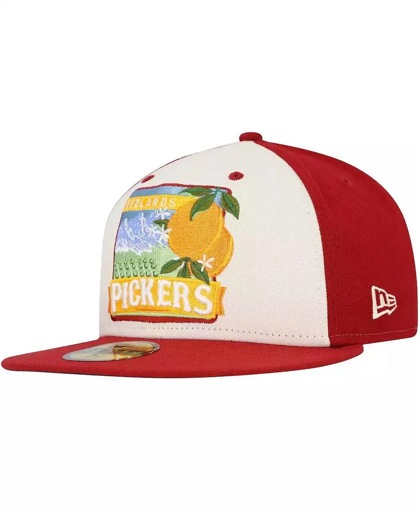 New Era Men's White/Red Inland Empire 66ers Theme Night Redlands Pickers 59FIFTY Fitted Hat 1