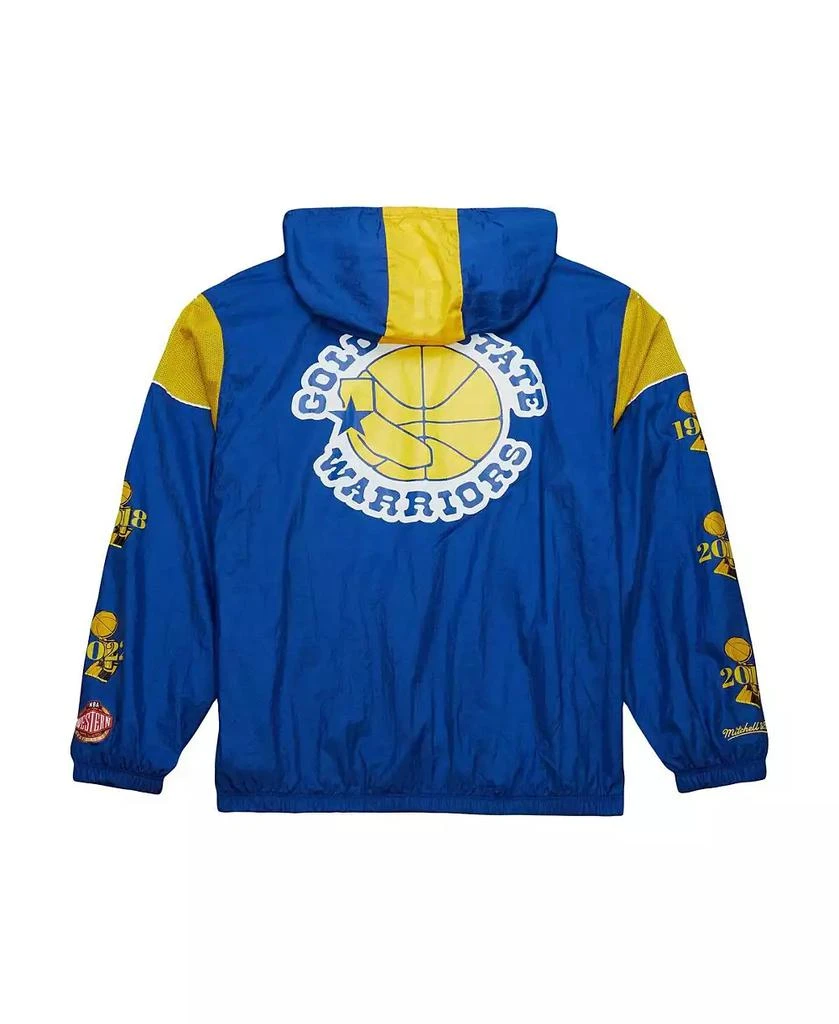 Mitchell 
Ness Men
s and Women
s Royal Golden State Warriors Hardwood Classics Team OG 3.0 Anorak Half-Zip Windbreaker Jacket 2