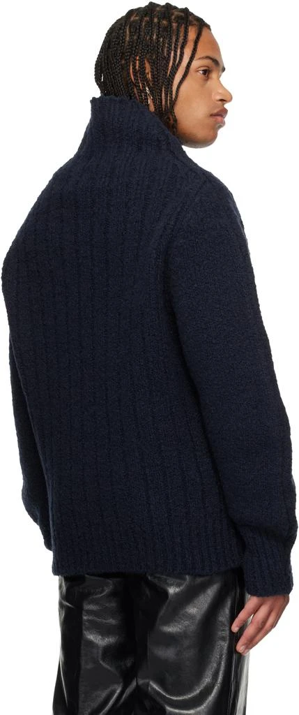 Dries Van Noten Navy Oversized Wool Turtleneck 3