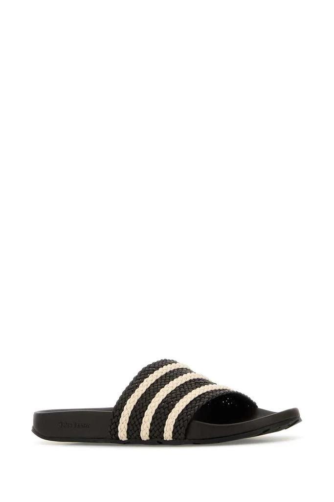 Adidas BLACK LEATHER WALES BONNER X ADIDAS ADILETTE SLIPPERS 2