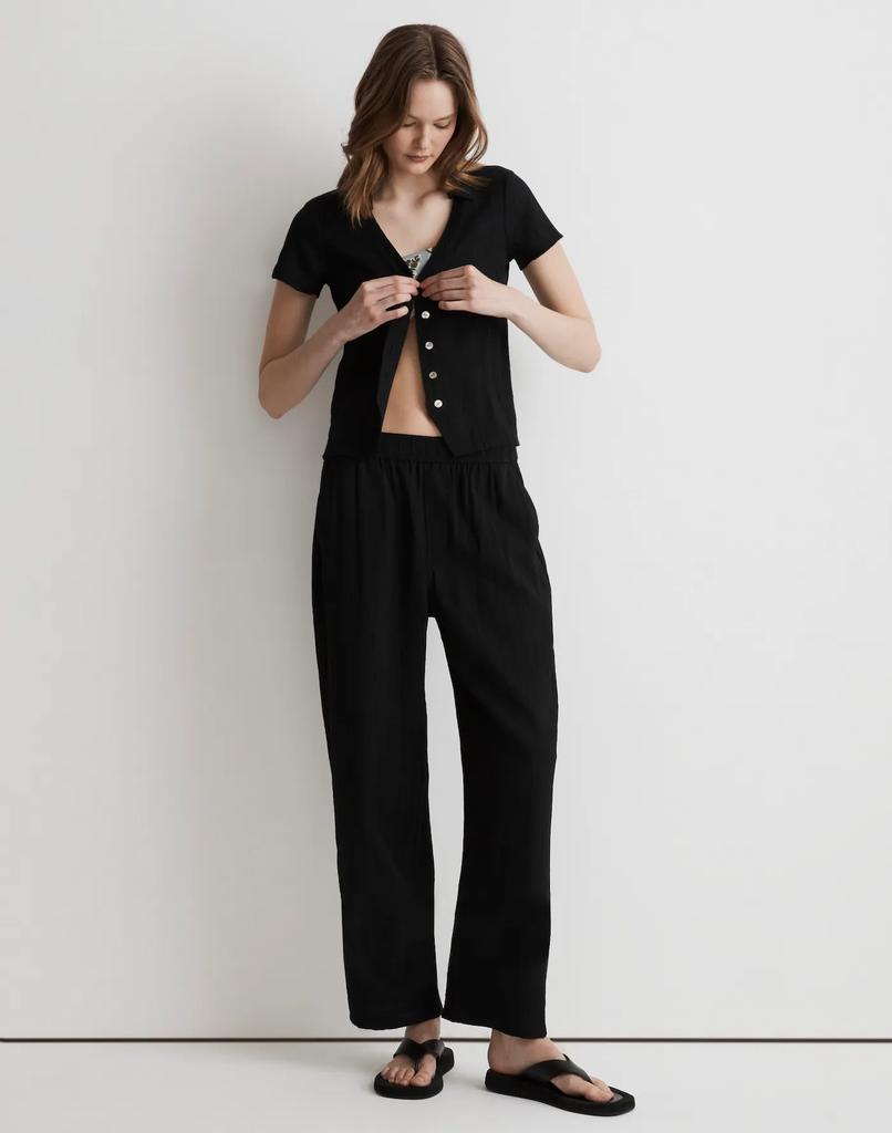 Madewell Notched V-Neck Button-Up Top