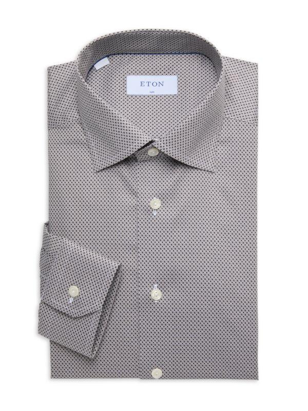 Eton Slim Fit Geometric Print Dress Shirt