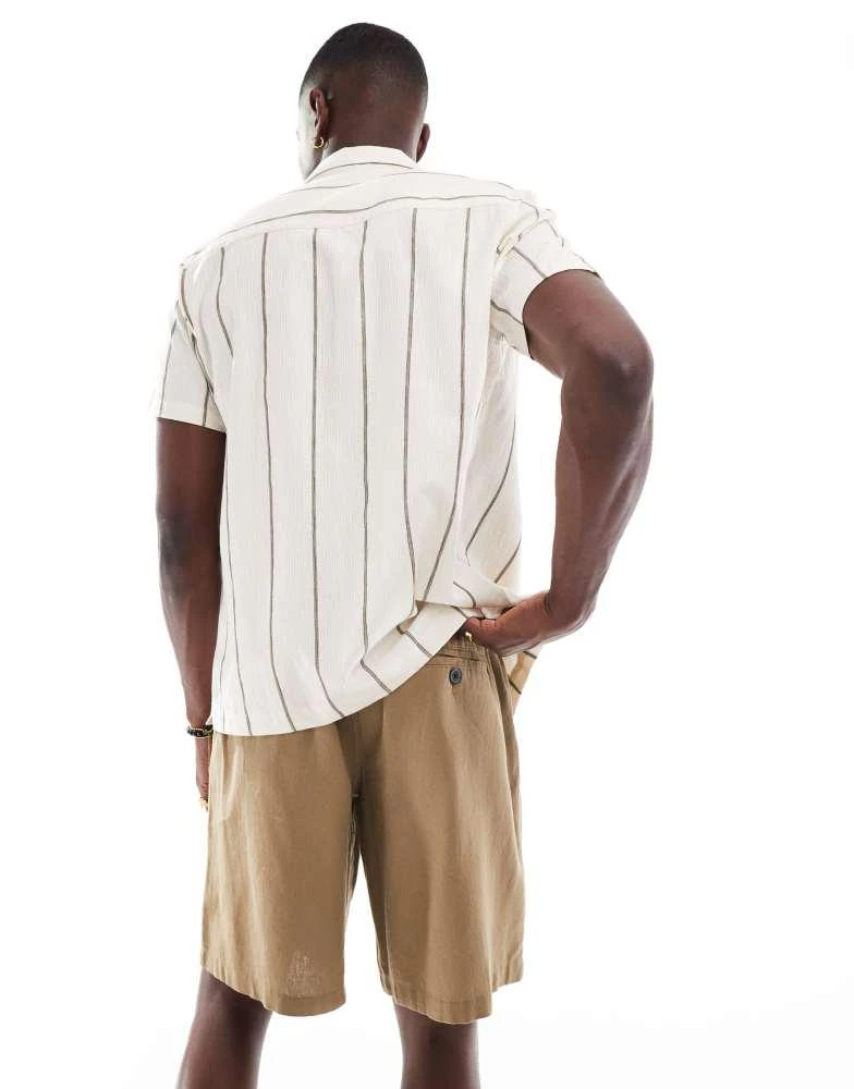 Threadbare Threadbare linen rich drawstring shorts in stone 5