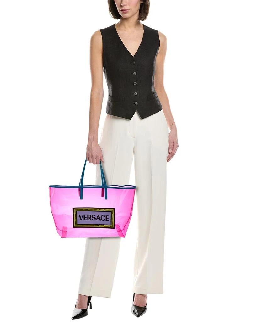 Versace 90
s Vintage Logo Vinyl Tote (Authentic Pre-Loved) 5