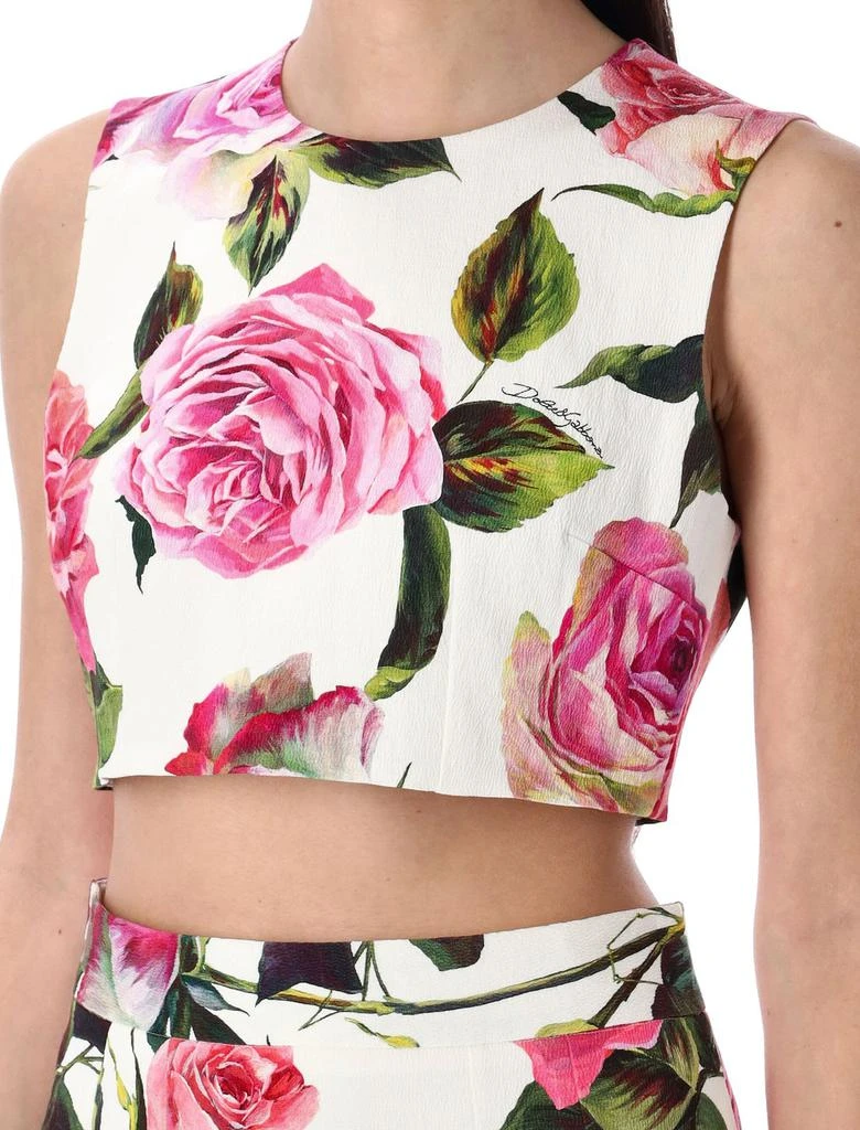 Dolce & Gabbana Dolce & Gabbana Rose Printed Cropped Top 3