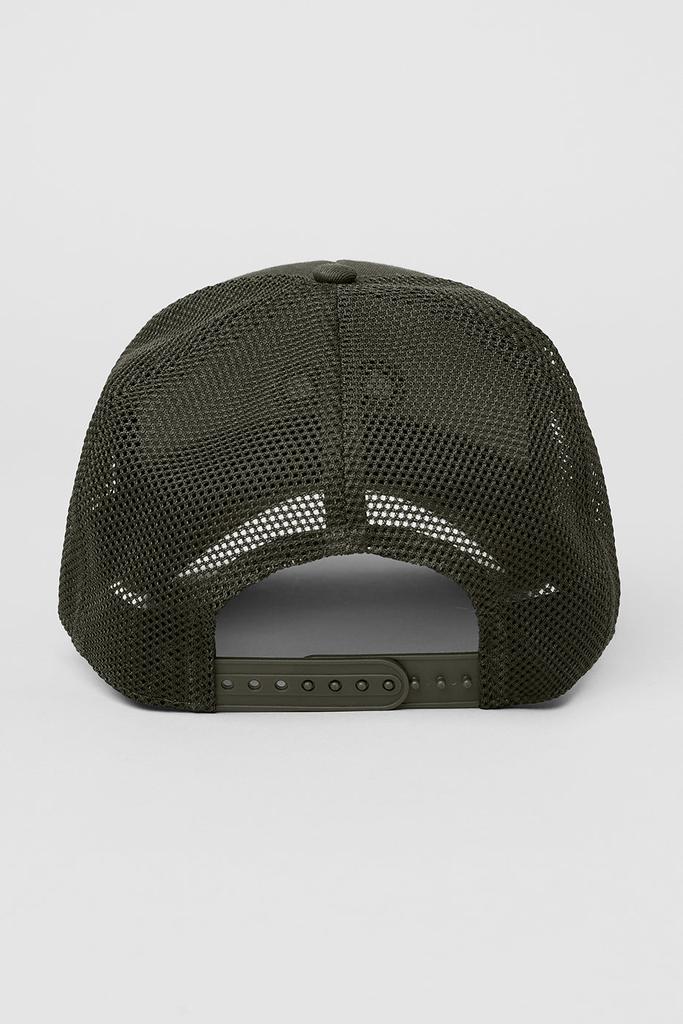 Alo District Trucker Hat - Stealth Green - Hats - Free Shipping