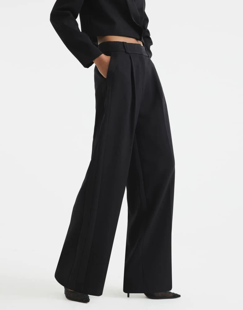 River Island River Island wide leg tuxedo trouser in black 2