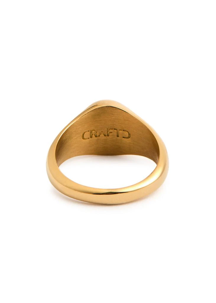 CRAFTD Onyx Oval 18kt gold-plated signet ring 3