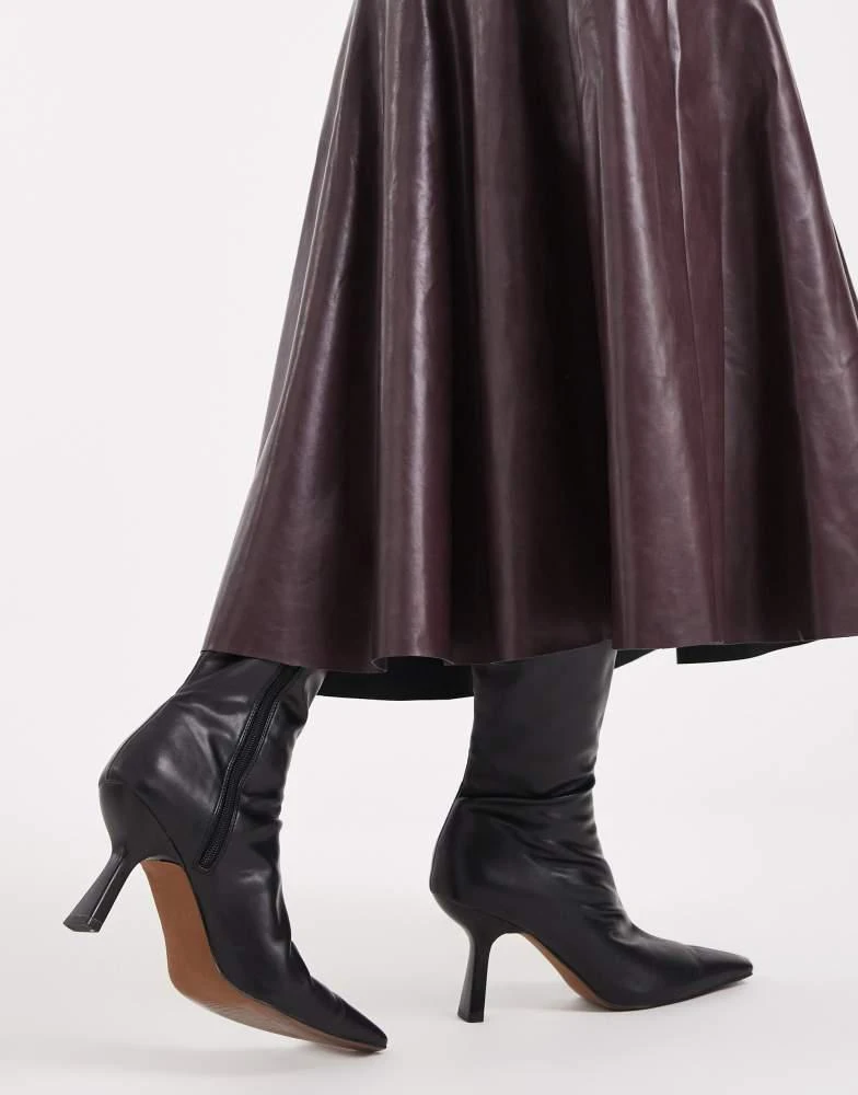 French Connection French Connection PU fluted midi skirt in plum 3