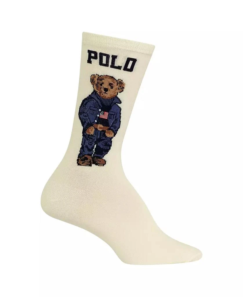 Ralph Lauren Women's Americana Polo Bear Crew Socks 1