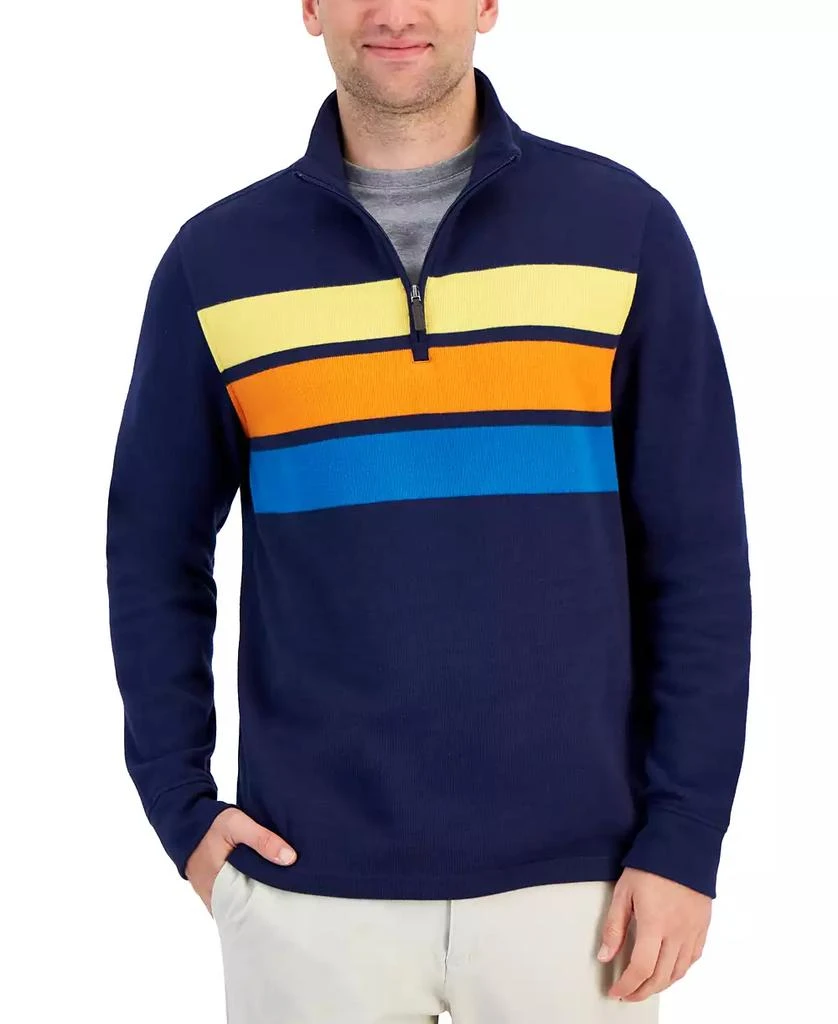 Club Room Men's Ribbed Retro-Stripe Sweatshirt, Created for Macy's 1