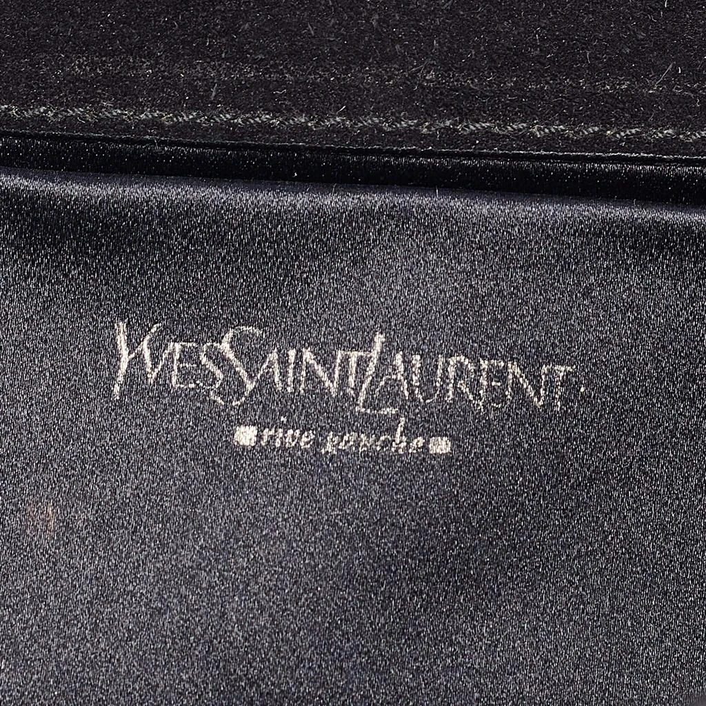 Yves Saint Laurent Saint Laurent Black Lizard Embossed Patent Leather Muse Clutch 11