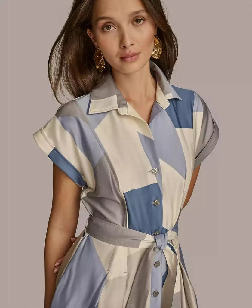 Donna Karan Women's Printed A-Line Midi Shirtdress 7