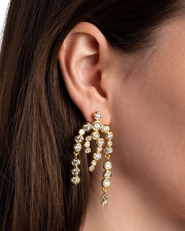 Alexis Bittar Asterales Cubic Zirconia Chandelier Earrings in 14K Gold Plated 3