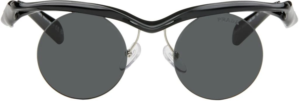 Prada Black Twisted Frame Circle Sunglasses 1
