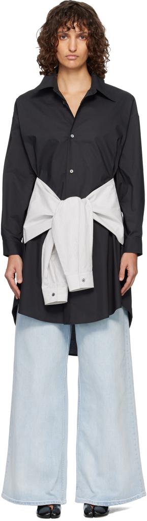 MM6 Black Multi Wear Cotton Poplin Minidress