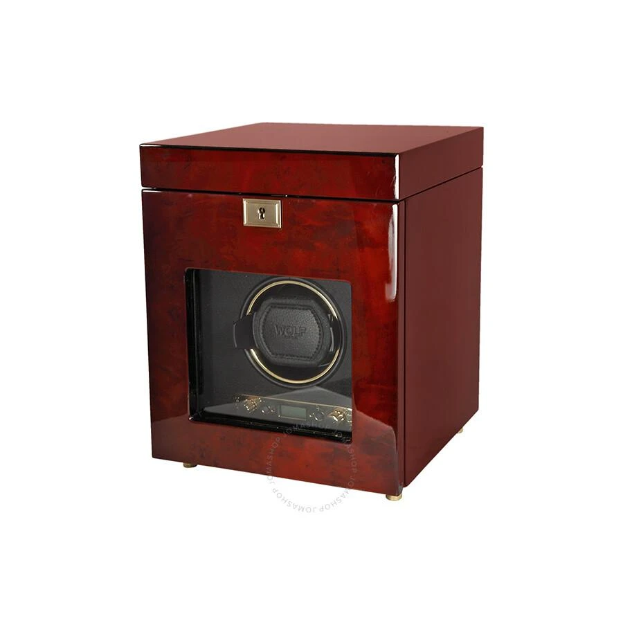 Wolf Wolf Desings Savoy Burlwood Single Watch Winder with Storage 454510 2