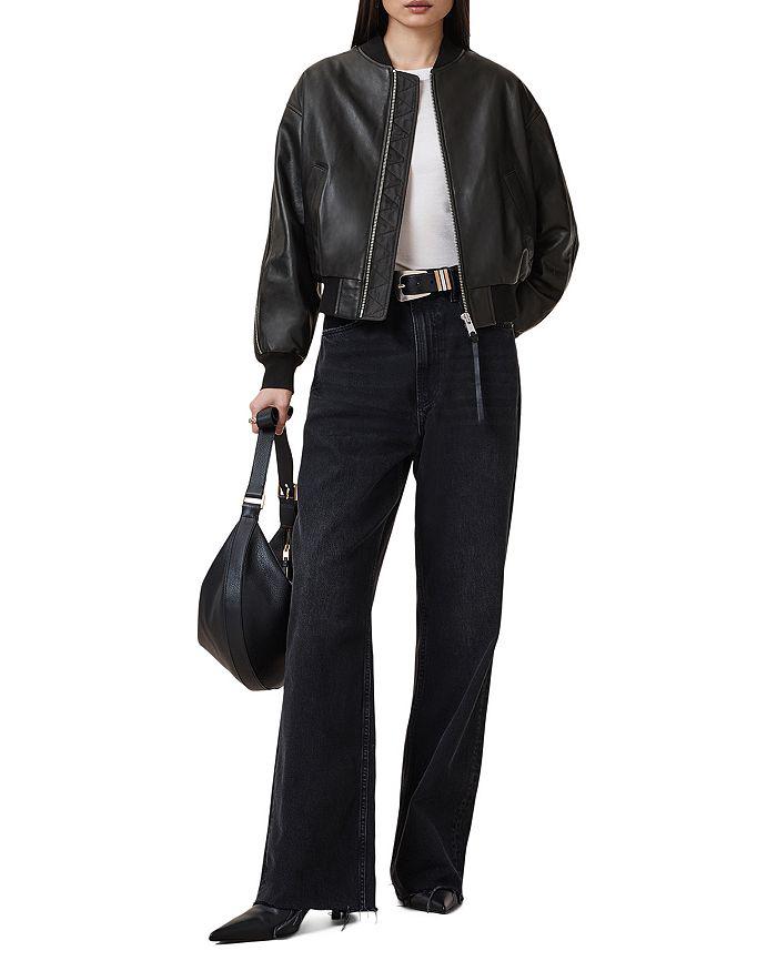 ALL SAINTS Zenith Leather Zip Bomber