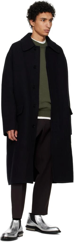 Jil Sander Black Sport Felt Coat 4