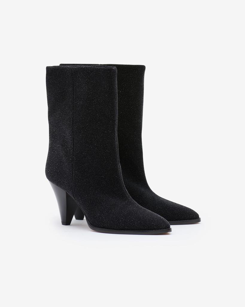 Isabel Marant ISABEL MARANT, ROUXA GLITTER SUEDE LEATHER BOOTS
 - Women - Black - 36