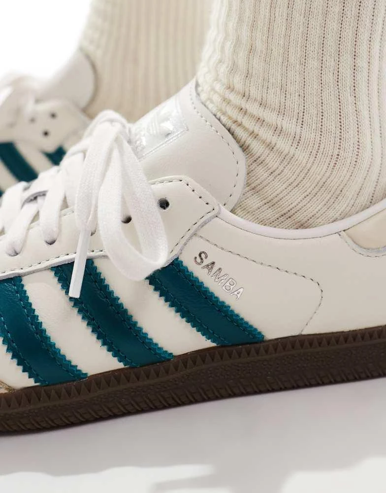 Adidas adidas Originals Samba OG in white and teal 4