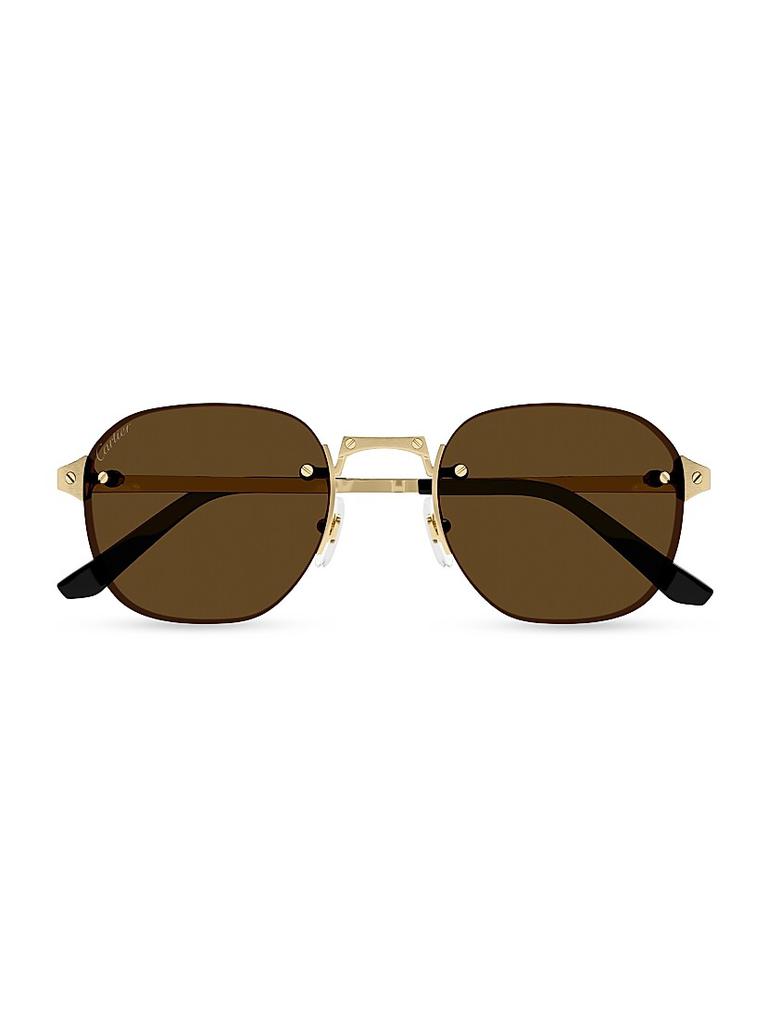 Cartier Santos Classic 53MM Round Sunglasses - Accessories Cartier Santos Classic 53MM Round Sunglasses - Accessories