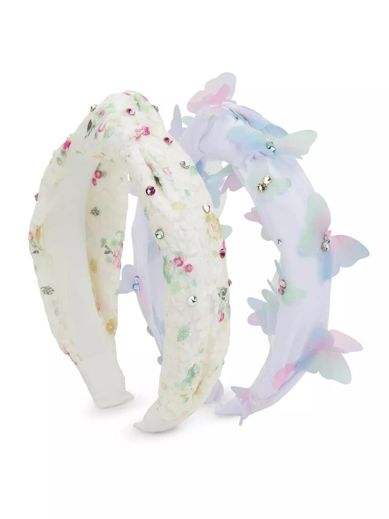 Bari Lynn Floral And Butterfly Knot Headband Set 2