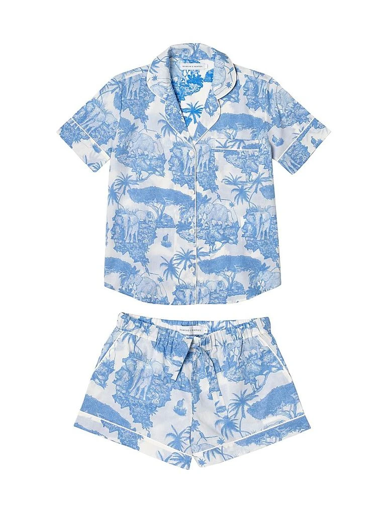 Desmond & Dempsey 2-Piece Printed Cotton Short Pajama Set 1