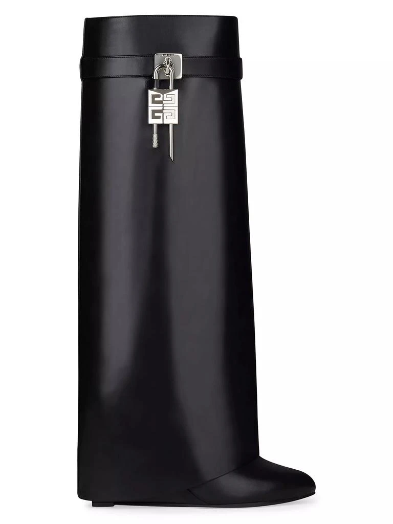 Givenchy Shark Lock Leather Boots with Wide Calf 1