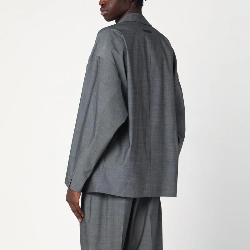 Fear of god Gray single-breasted jacket in cotton and wool 3