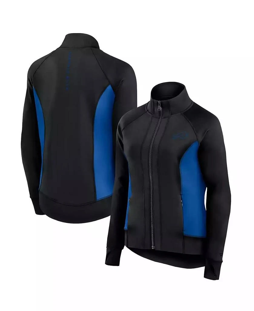 Fanatics Signature Women's Black Buffalo Bills Studio Fitted Full-Zip Gym Track Jacket 1