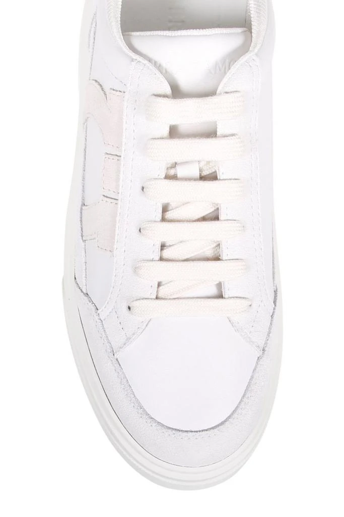 Salvatore Ferragamo Ferragamo Gancini-Patch Lace-Up Sneakers 4