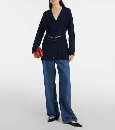 Valentino Chain-detail virgin wool cardigan 2