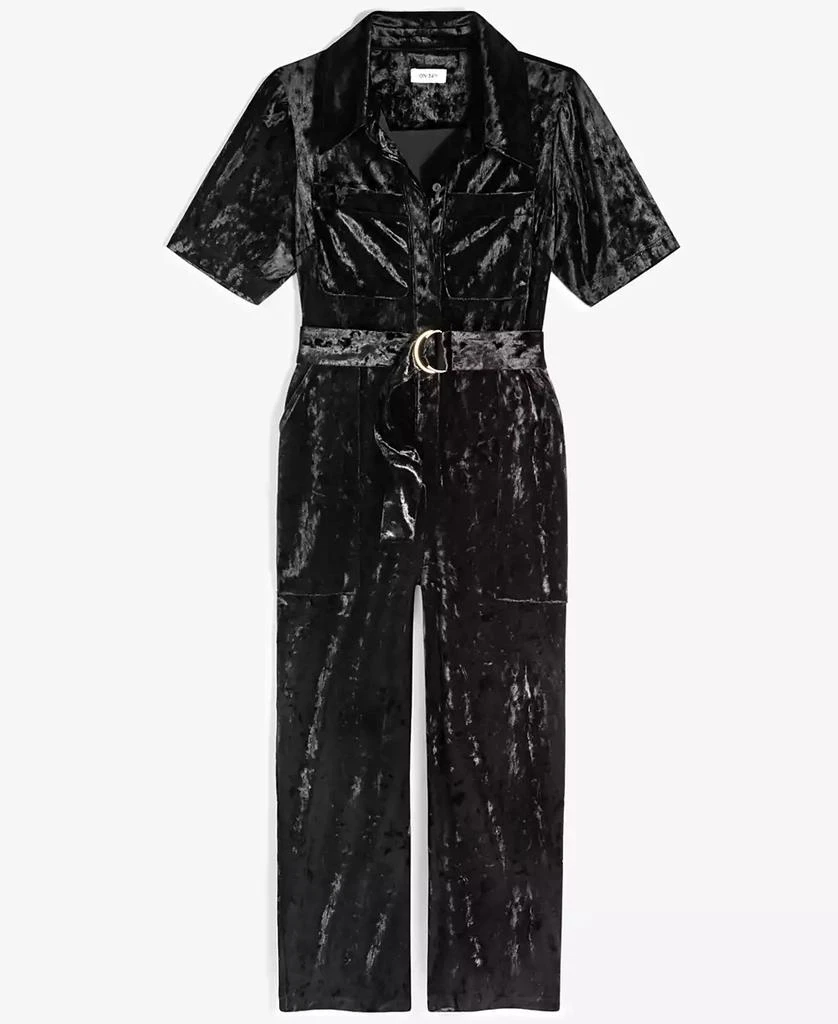 On 34th Women's Velvet Short-Sleeve Jumpsuit, Created for Macy's 5