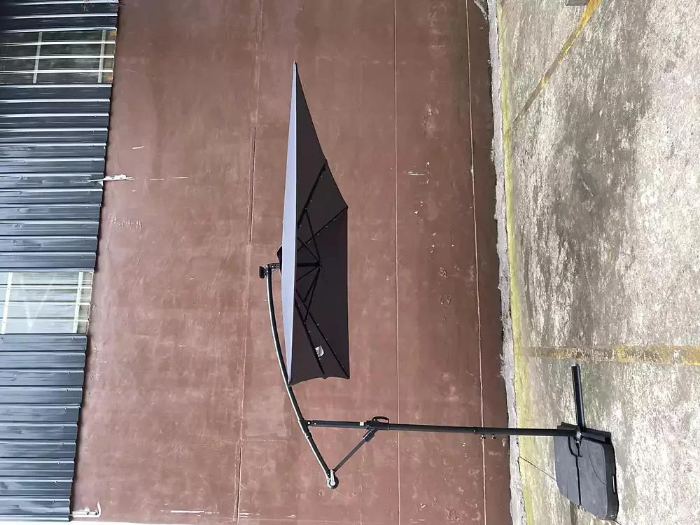 Streamdale Furniture Streamdale Solar Powered LED Patio Umbrella, 8 Ribs, Crank and Cross Base 3