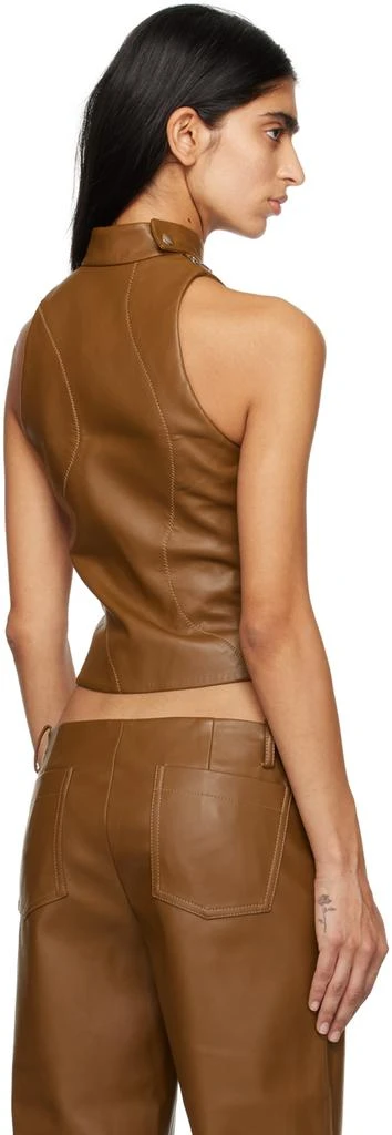 Aya Muse Tan Egas Faux-Leather Top 3