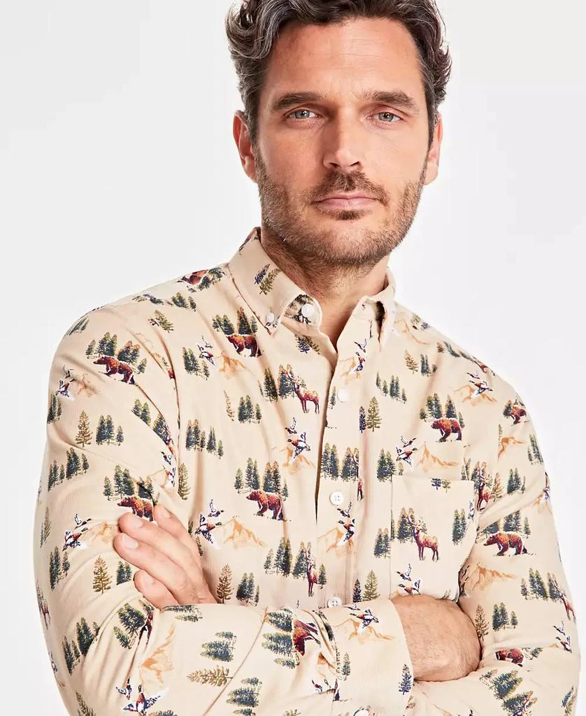 Club Room Men's Wild Forest Print Corduroy Long-Sleeve Button-Down Shirt, Created for Macy's 3