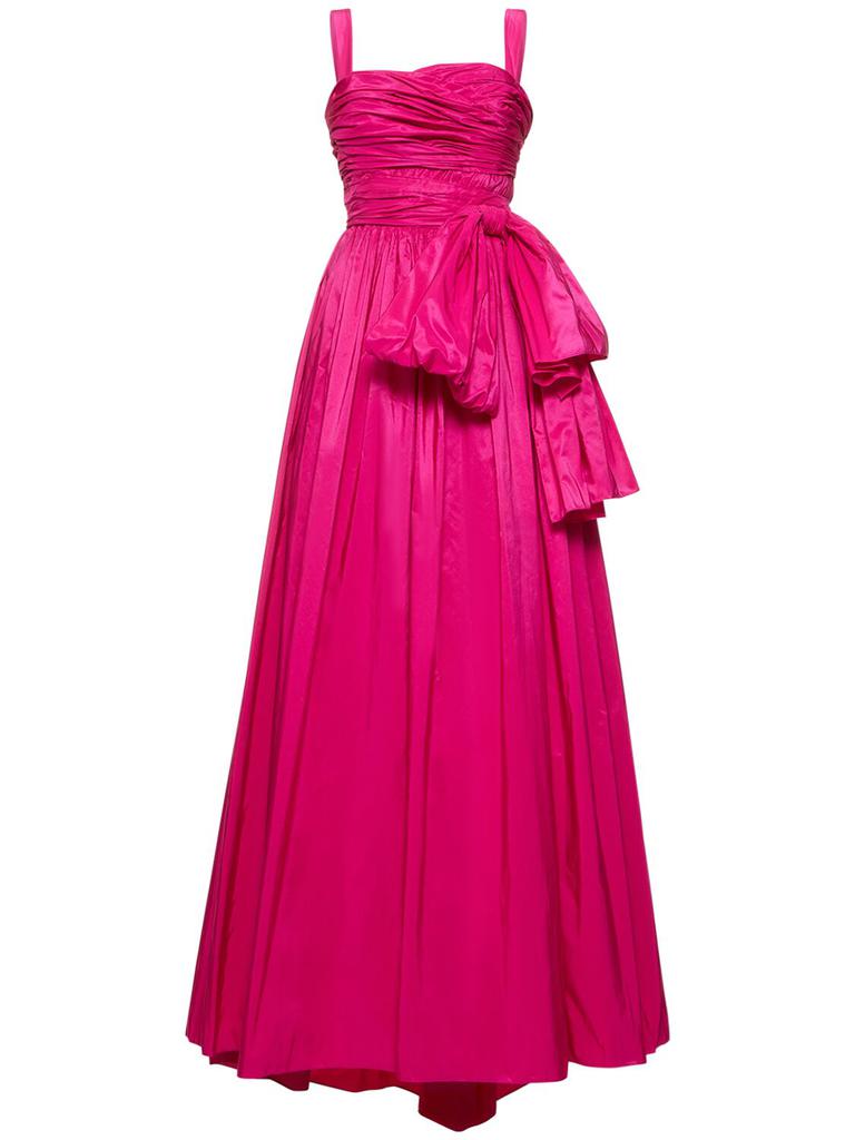 Zuhair Murad Draped Taffeta Square Neck Long Dress