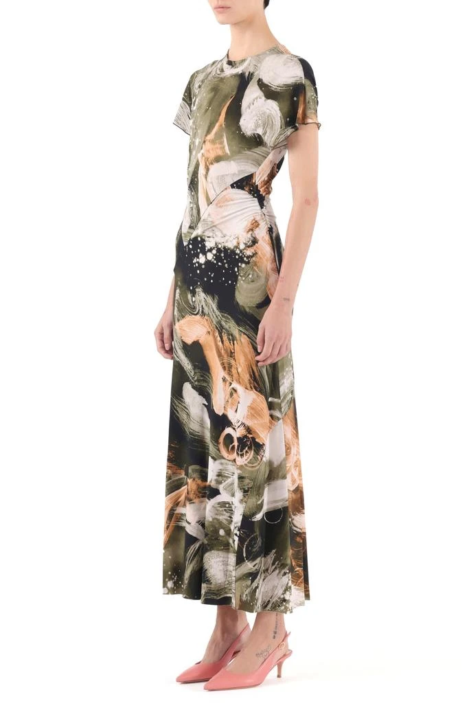 Jason Wu BRUSHSTROKE PRINTED JERSEY CAP SLEEVE MIDI DRESS 2