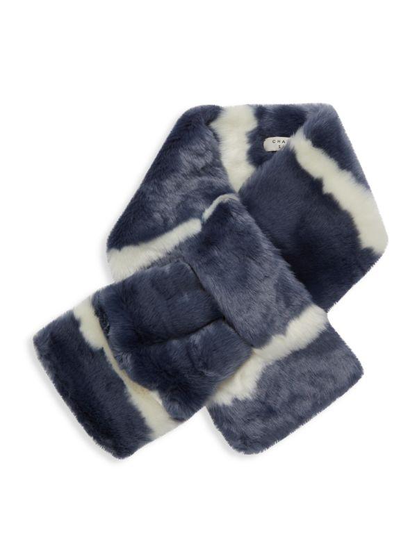 Charlotte Simone Faux Fur Stripe Scarf