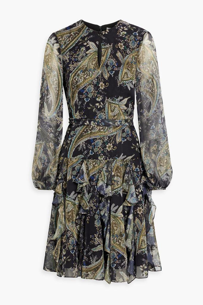 MIKAEL AGHAL Ruffled printed chiffon dress