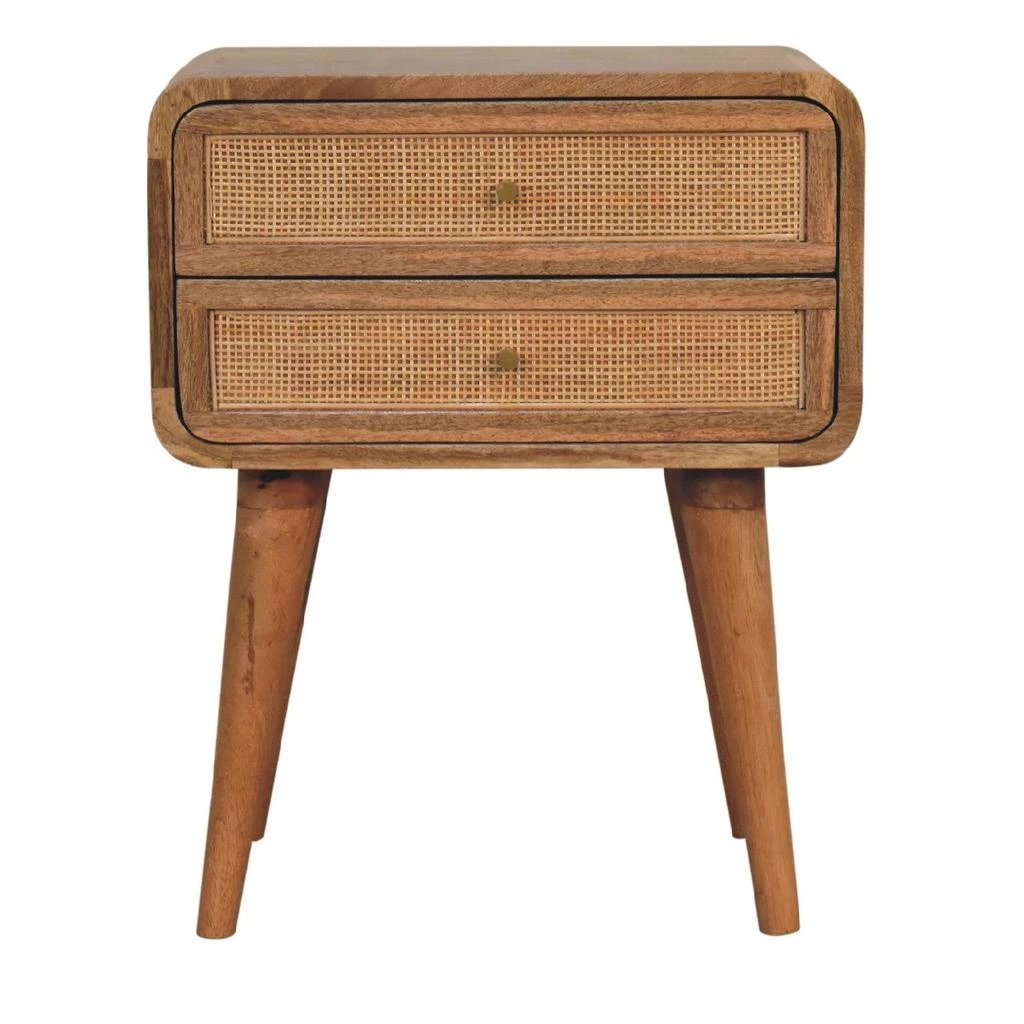 Hivvago 22" Beige Solid Wood Two Drawer Nightstand
