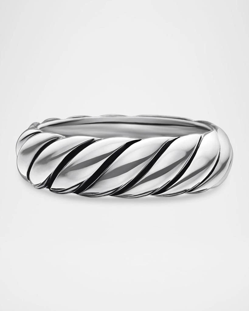  Sculpted Cable Band Ring in Silver, 6mm